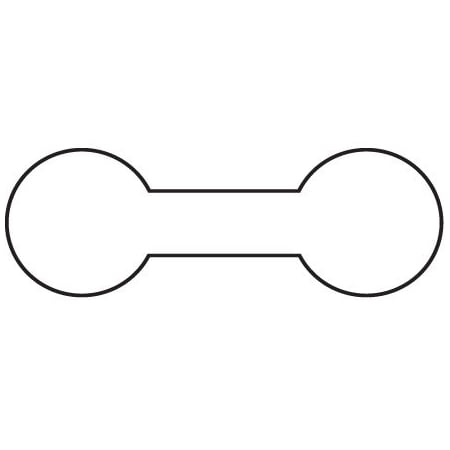 Bsc Preferred 7/16 x 1 5/16'' White Merchandise Tags - Barbell Shape, 1000PK BUY00027173